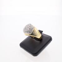 Anello Vintage in due Ori 18 kt con Diamanti