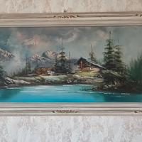 Quadro firmato Aios -  paesaggio montano