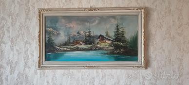 Quadro firmato Aios -  paesaggio montano