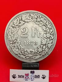 1878 Svizzera 2 Franchi Ag 835 10g