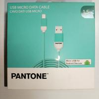 Micro USB cable, new, in the box, green colour. 