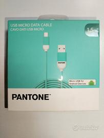 Micro USB cable, new, in the box, green colour. 