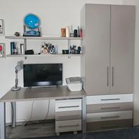 scrivania più armadio 2 ante 