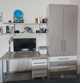 scrivania più armadio 2 ante 