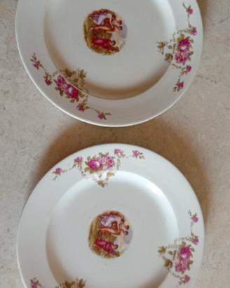coppia di piatti vintage  anni 1900 in ceramica