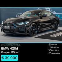 Bmw 420d 48V Coupé Msport LASER/TETTO/SEDILI/19"