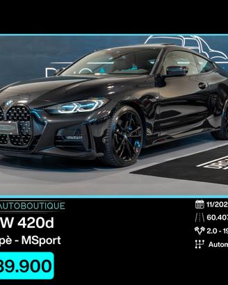 Bmw 420d 48V Coupé Msport LASER/TETTO/SEDILI/19"