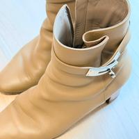 Stivaletti Hermès pelle beige taupe