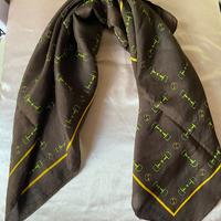 Foulard Gucci Vintage - Coco Brown - 100% Seta