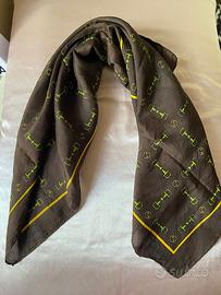 Foulard Gucci Vintage - Coco Brown - 100% Seta