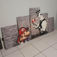 Quadro canvas multipannello Banksy