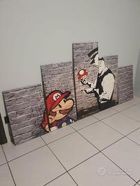 Quadro canvas multipannello Banksy