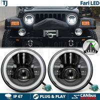 FARI LED 7'' Angel Eyes Per JEEP WRANGLER TJ 6500K