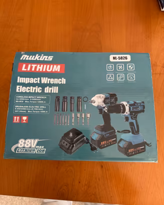 Kit Trapano e Avvitatore ad Impulsi Mukins 88VF