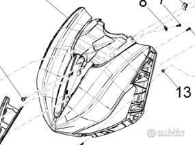 Scudo frontale Piaggio Beverly 300 / 400 grigio