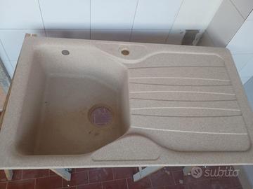 lavello in graniglia beige