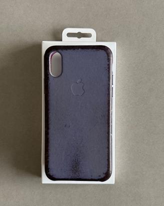 Cover Apple per iPhone XS in pelle Viola/Lilla