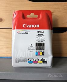 Confezione originale Canon CLI-551 (C/ M/ Y/ BK).