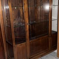 Cristalliera Antica in Legno e Vetro-Made in Italy