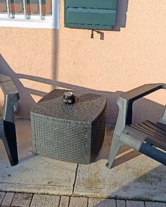 Set GIARDINO 2 POLTRONE con  TAVOLINO Caontenitore