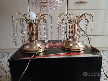 lampadario e tris cristallo Swarovski rosa 