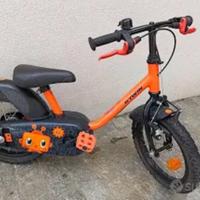 Bici Btwin 14” arancione e rotelle