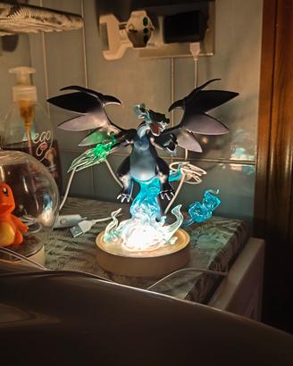 Lampada Pokemon Charizard Nero Artigianale