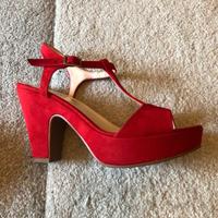 sandali donna rossi in pelle made in italy