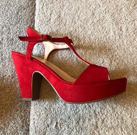 sandali donna rossi in pelle made in italy