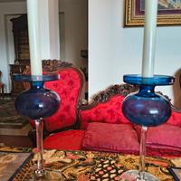 Candelabri blu vintage 