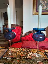 Candelabri blu vintage 