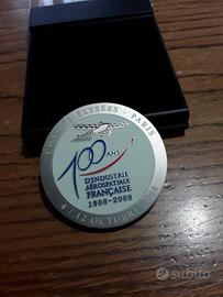 medaglia commemorativa 100 anni aerei Francia 