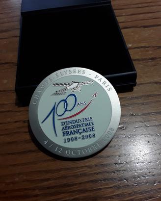 medaglia commemorativa 100 anni aerei Francia 