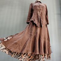 completo con gonna in lino Made in italy 