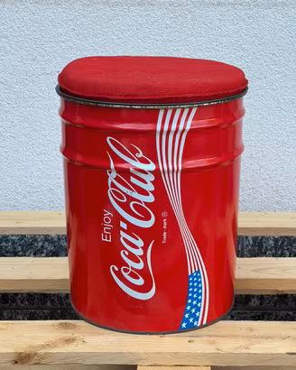 Sgabello Contenitore Vintage Coca-Cola anni 80