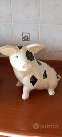 Statuetta decorativa a forma di maialino ceramica
