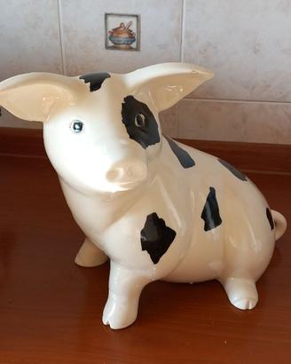 Statuetta decorativa a forma di maialino ceramica