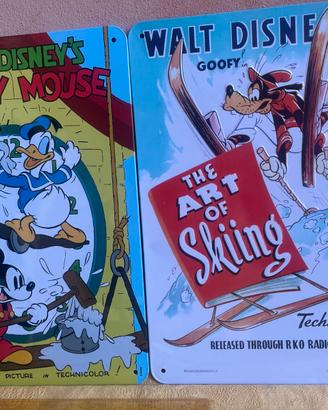 8 targhe metalliche decorative a tema Walt Disney