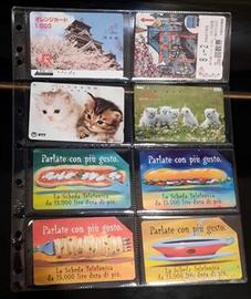 66 schede telefoniche con custodie di plastica