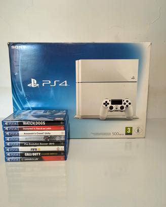 PlayStation 4 PS4 bianca 500gb + 8 giochi 