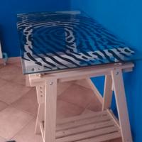 Top cristallo temperato per scrivania