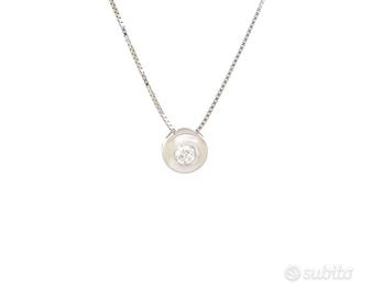 Collana punto luce cipollino con diamante ct.0,07