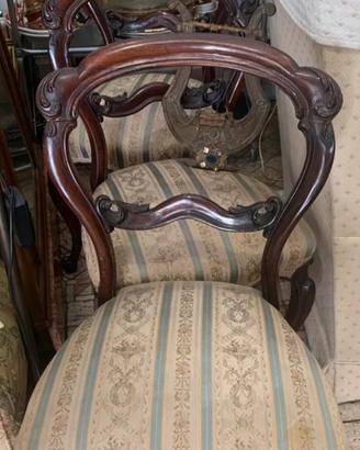 sedie vintage antiche legno ebano