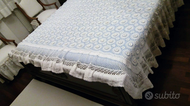 Coperta/Copriletto cotone fatta a mano a uncinetto