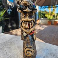 scultura totem tribale vintage 