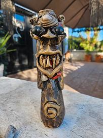 scultura totem tribale vintage 