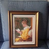 Quadro punto croce e ricamo con cornice in legno