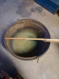 antico grosso pentolone rame 46 cm