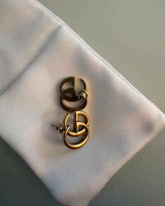 Orecchini Gucci doppia G color oro con scatola