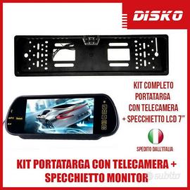 Portatarga con telecamera e monitor da specchietto